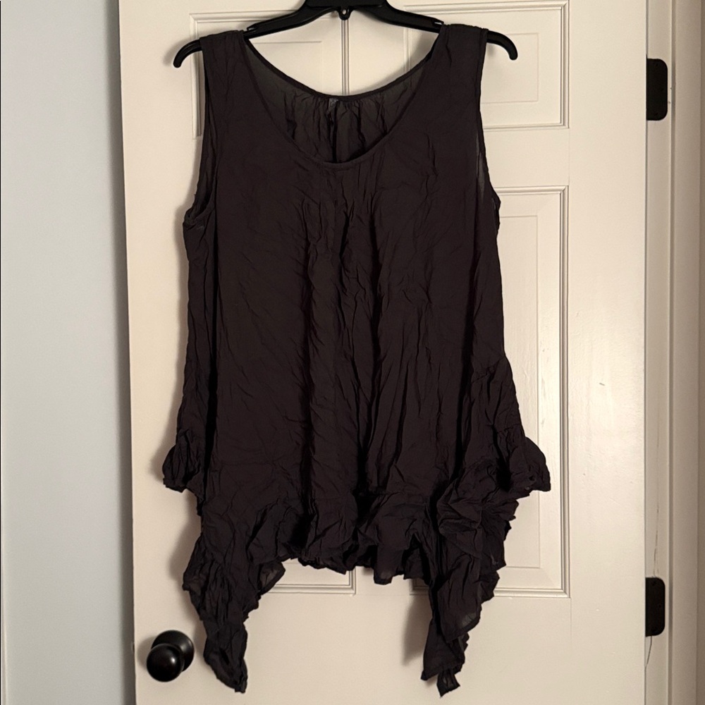 Charcoal Sleeveless Asymmetrical Top